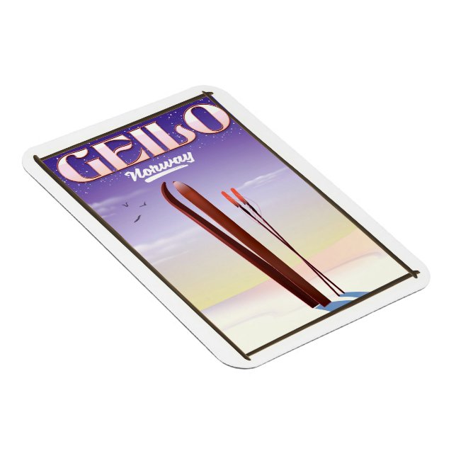 Geilo, Norwegisches Skipposter Magnet (Rechte Seite)