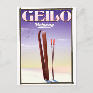 Geilo, Norwegisches Skipposter Postkarte