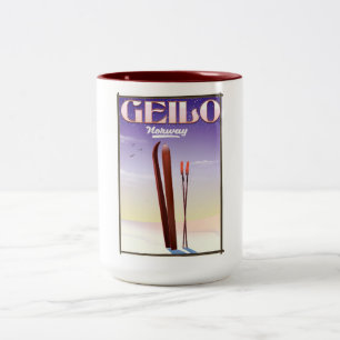Geilo, Norwegisches Skipposter Zweifarbige Tasse