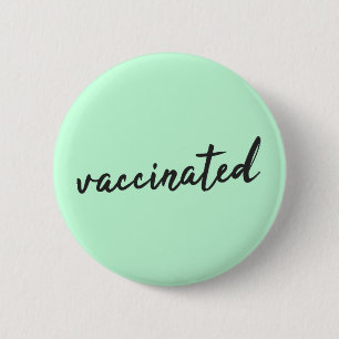 geimpft Covid-19 Mint Green Modern Script Button