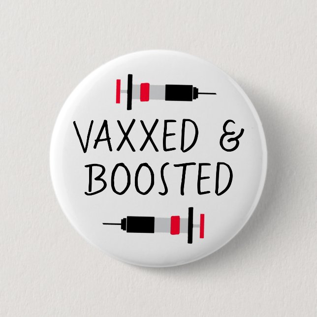 geimpft und gebostert, Covid Vax Button (Vorderseite)