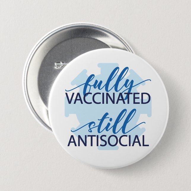 Geimpfte antisoziale lustige Taste Button (Vorne & Hinten)