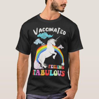 Geimpfte Frauen Unicorn Feel Stabulous Rainbow V T-Shirt