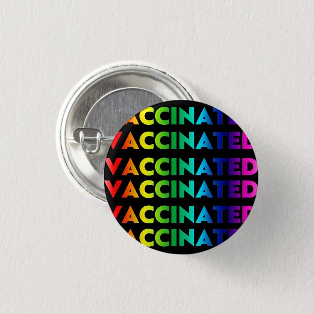 Geimpfter Pride lgbt lgbtq schwuler Regenbogen sch Button (Vorne & Hinten)
