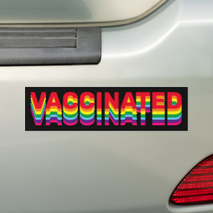Geimpfter Stolz, schwul, queer Regenbogen schwarz Autoaufkleber