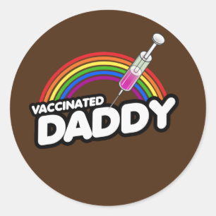 GEIMPFTES PAPA T-Shirt Runder Aufkleber