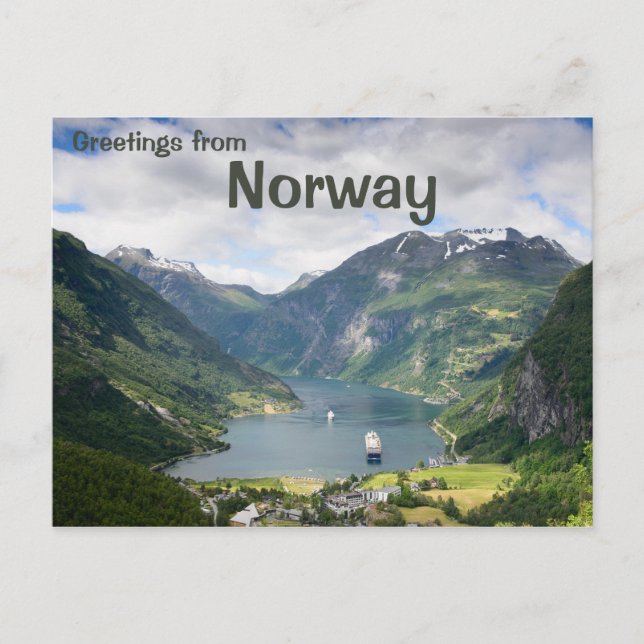 Geiranger-Fjord-Grüße Postkarte (Vorderseite)