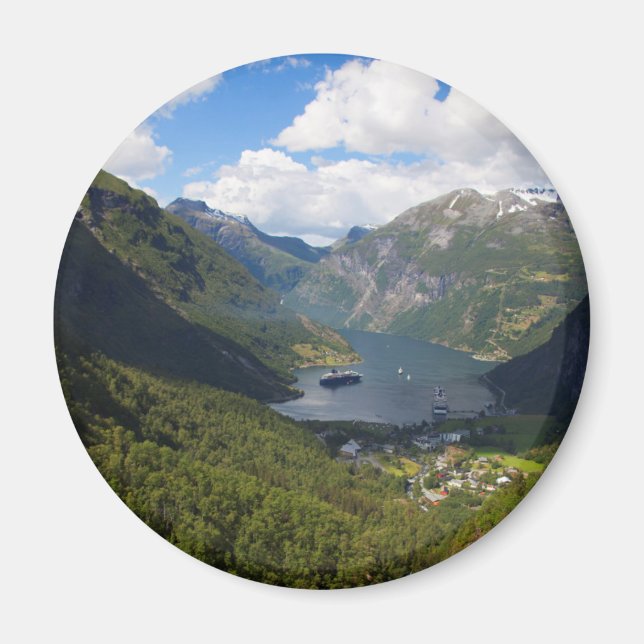 Geiranger Fjord Landschaft, Norwegen Magnet (Vorne)