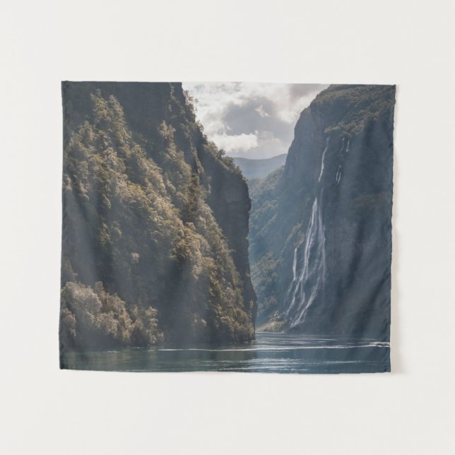 Geiranger Fjord Norwegen Wandteppich (Vorderseite (Horizontal))