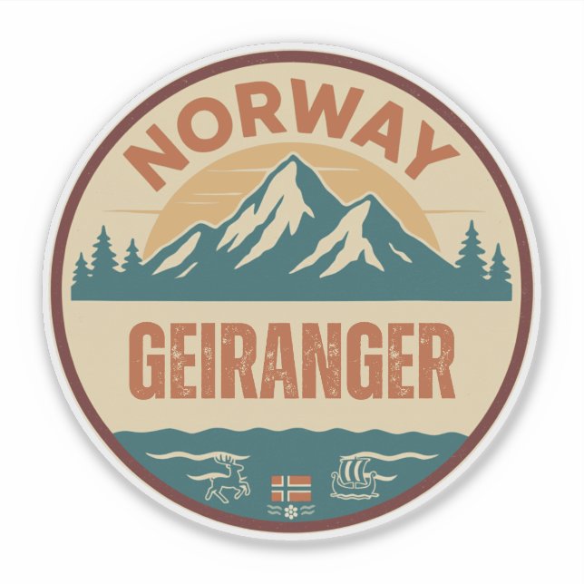 Geiranger, Norwegen Aufkleber (Vorderseite)