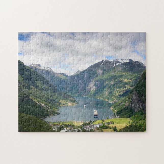Geirangerfjord Ansicht in Puzzlen Norwegens (Horizontal)