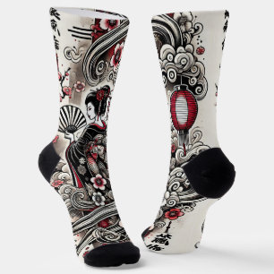 Geisha Art Crew Socks Socken