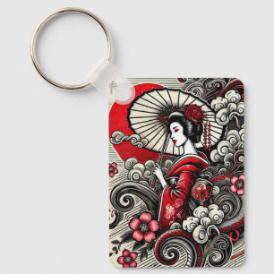 Geisha Art Schlüsselanhänger - japanische Eleganz