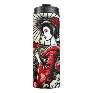 Geisha Art Stainless Steel Tumbler Thermosbecher
