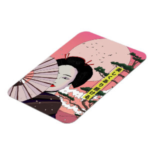 Geisha Be Beautiful japanischen Manga Stil Japanis Magnet