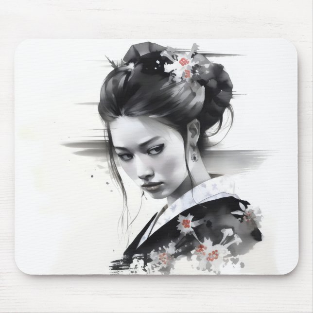 Geisha Black Ink Mousepad (Vorne)