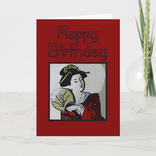 Geisha Bonne carte d'anniversaire (Devant)
