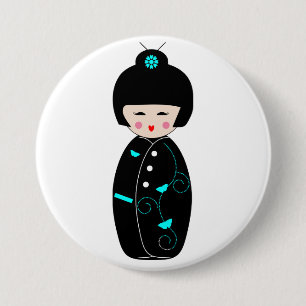 Geisha-Cartoon-Button Button