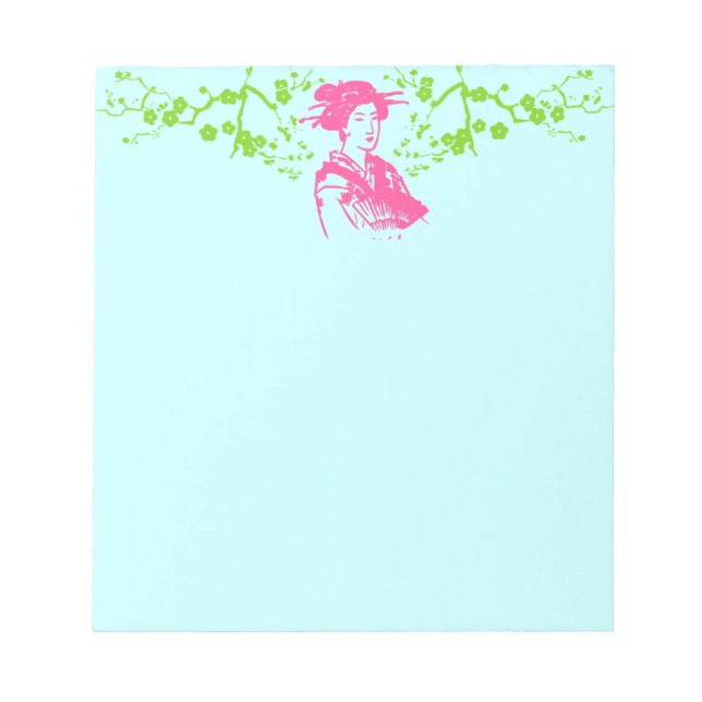 Geisha & Cherry Blossoms Notizblock (Vorderseite)