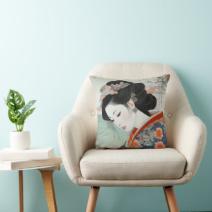 Geisha Colorful Ukiyo-e Kissen