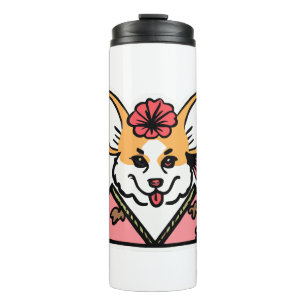 Geisha Corgi Dog Lover Welsh Thermosbecher