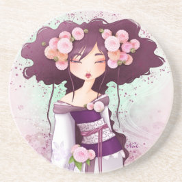 Geisha Dahlia Getränkeuntersetzer