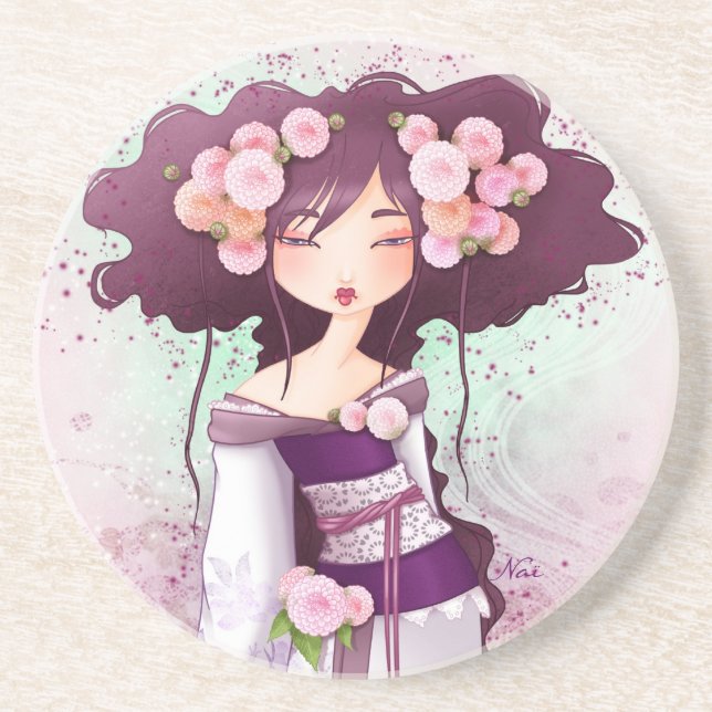 Geisha Dahlia Getränkeuntersetzer (Vorne)