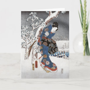 Geisha de neige - cartes de voeux