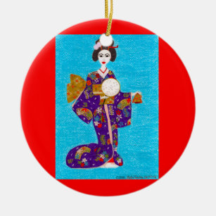 Geisha Doll Ornament - Keramik