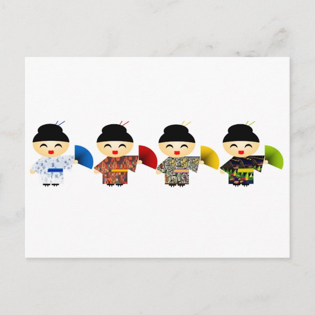 Geisha Dolls Postkarte (Vorderseite)