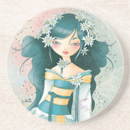 Geisha Edelweïss Sandstein Untersetzer