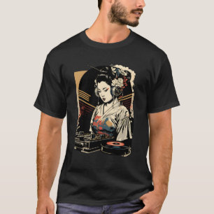 Geisha Edm Dj Japanisch Kimono Vaporwave Ästhetik T-Shirt
