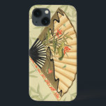 Geisha Fan with Leaves and Floral Print Case-Mate iPhone Hülle<br><div class="desc">This beautiful print has a geisha fan featured prominently against a background of floating leaves. The fan also has a lovely and stylish floral design on it. Fans of Asian art should add this to their collection!</div>