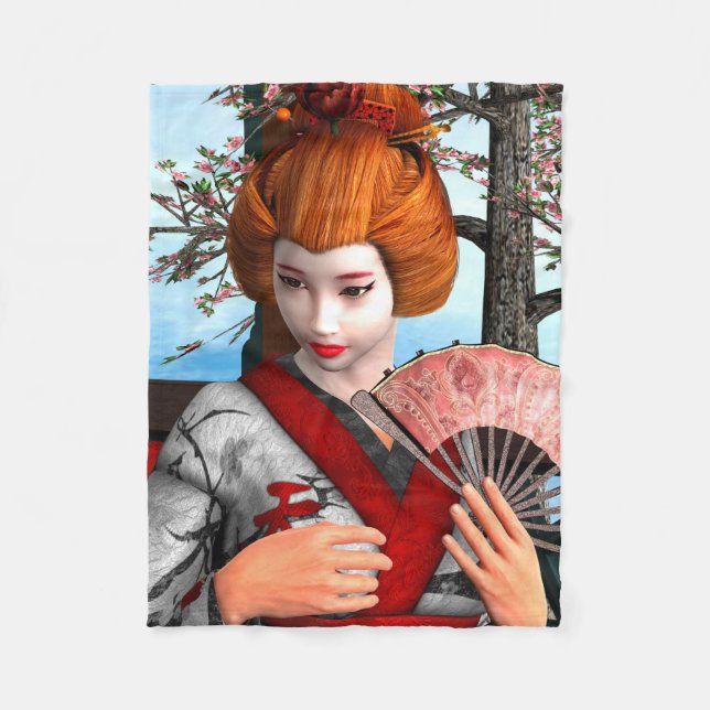 Geisha Fleecedecke (Vorderseite)