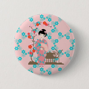 Geisha-Geburtstagsparty Button