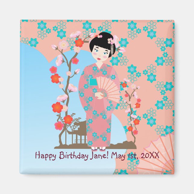 Geisha-Geburtstagsparty Magnet (Vorne)