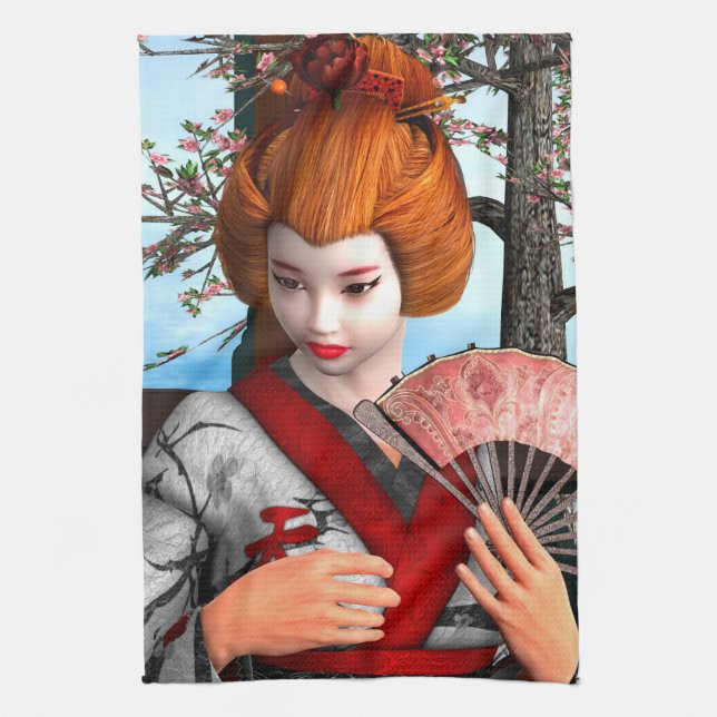 Geisha Geschirrtuch (Vertikal)