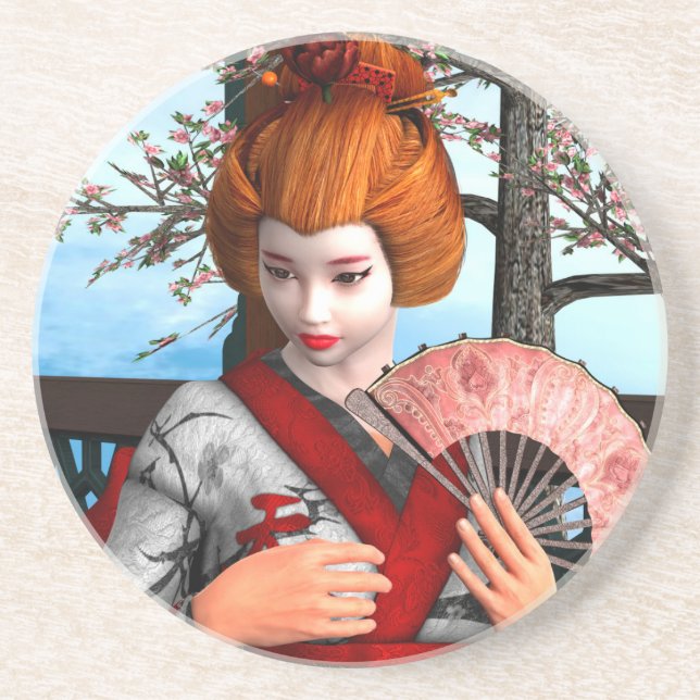 Geisha Getränkeuntersetzer (Vorne)