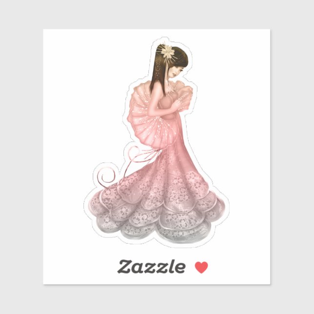 Geisha Girl Aufkleber (Blatt)