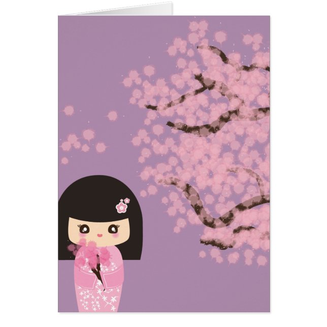 Geisha Girl Cherry Blossom Cartoon anpassbar (Vorne)