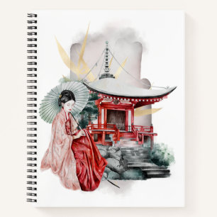 Geisha Girl Japanese Artwork Notizbuch