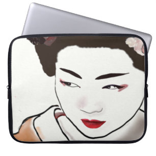 Geisha Girl Watercolor Laptopschutzhülle