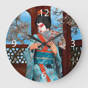 Geisha Große Wanduhr