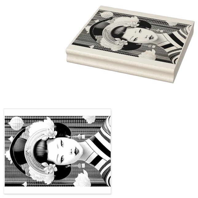 Geisha  gummistempel (Stempel)