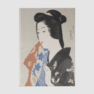 Geisha Hisae mit einem Handtuch von Hashiguchi Goy Seidenpapier