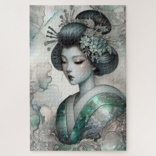 Geisha in Green Design Serie #2 (Vertikal)