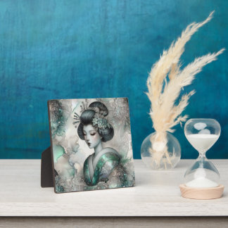 Geisha in Green Design Serie #2 Fotoplatte