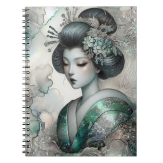 Geisha in Green Design Serie #2 Notizblock