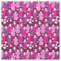 Geisha in Kimonos rosa Gemustert
