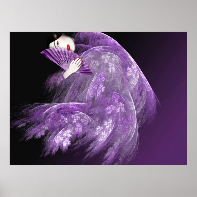 Geisha in Lila Poster (Vorne)